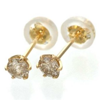 ダイヤモンドピアス 0.2ct K18 イエローゴールド 18金 一粒ダイヤ シンプル 普段使い オフィス フォーマル レディース ギフト プレゼント ダブルキャッチ付き