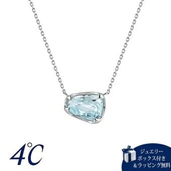 【無料ラッピング】  ヨンドシー 4℃ Summer Collection K10ホワイトゴールド ネックレス Luminous cutシリーズ 一粒 ブルー・トパーズ ブランド 正規品 新品 ギフト プレゼント 人気 おすすめ 誕生日 記念日 クリスマス 送料無料