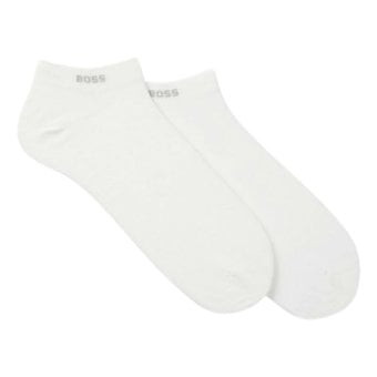 ヒューゴ・ボス HUGO BOSS ソックス アンクル丈 2足組 セット ロゴ コットン混紡 ストレッチ ギフト 靴下 50469849 100 メンズ ホワイト
