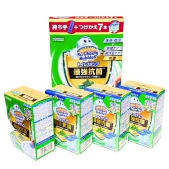 トイレスタンプ 504日分 スクラビングバブル 最強抗菌( 洗浄・防汚＋悪臭ケア,黒ずみ,抗菌) 本体1個+替え7個 シャインミントの香り#62299 トイレ用合成洗剤 消臭 防汚 時短 グッズ トイレ掃除 主婦 共働 シニアなど