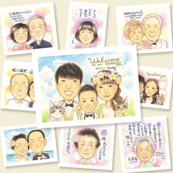 贈り物 ウェルカムボード 似顔絵 ギフト 名入れ プレゼント 手描き 結婚式 ウェルカムボード ウェディング 婚礼 結婚祝い 両親 カップル 新郎 新婦 名入れ 修正無料 下書き確認 親孝行 実績多数 一生もの 似てる 一生もの ブライダル ウェディング 思い出 お祝い返し 長寿祝い 感動 傘寿祝い 贈答品 ブライダルギフト ウェディングギフト 喜寿祝い バレンタインデー