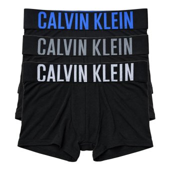 カルバンクライン Calvin Klein(CK) ボクサーパンツ トランク インテンスパワー 3枚組 セット 前閉じ コットン ロゴ 下着 NB3608A ZDM メンズ ブラック+グレー+ホワイト+ブルー