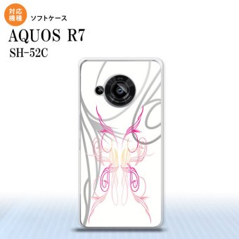 SH-52C AQUOS R7 スマホケース 背面ケースソフトケース ピンスト 白 ピンク 2022年 7月発売 nk-r7-tp1246