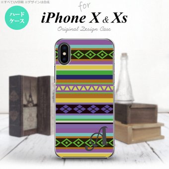 【iPhoneX】【スマホケース/スマホカバー】【アイフォンX】iPhoneX スマホケース ケース アイフォンX イニシャル エスニックボーダー 紫 nk-ipx-1564ini【メール便送料無料】