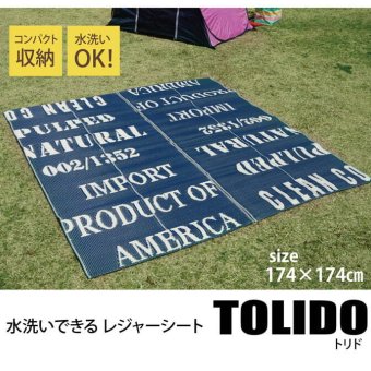 ラグ カーペット タイポグラフィ 洗えるポリプロピレン 『トリド』 約174×174cm 新生活