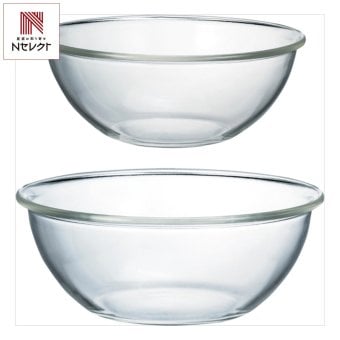 ハリオ 耐熱ガラス製浅型ボウル 2個セット ガラスボウル キッチン用品 調理器具 製菓器具【北海道・沖縄県・離島 配送不可】