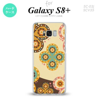 【SC03J】【スマホケース/スマホカバー】【ギャラクシーS8+】SC03J スマホケース Galaxy S8+ SC-03J カバー ギャラクシーS8+ エスニック花柄 ベージュ×茶 nk-sc03j-1583【メール便送料無料】