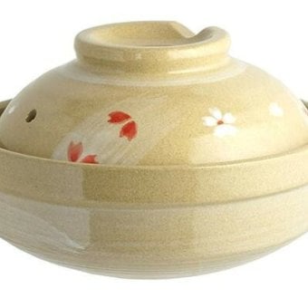 土鍋 17cm 一人用 直火対応 浅型 花さくら 1人鍋 鍋料理 陶磁器 鍋物 調理器具 おしゃれ かわいい 和食 キッチン用品 1人用鍋 小型 卓上鍋 炊飯 煮込み料理