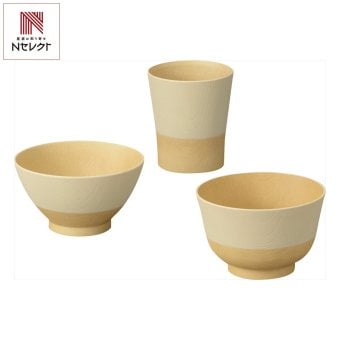 やさしい彩り むつみ揃 きなり 椀 カップ セット 計3点入 食器セット 和食器 飯椀 汁椀 カップ 電子レンジ対応【北海道・沖縄県・離島 配送不可】