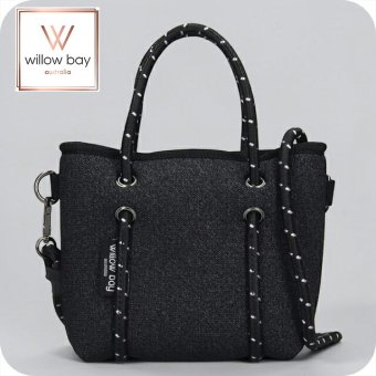 ウィローベイ ショルダーバッグ レディース ブランド WILLOWBAY ブティックタイニー マザーズバッグ  2WAY BLACK DENIM