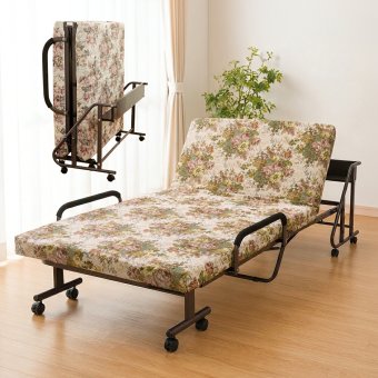 Waltz/ワルツ 木製棚付き 収納式 リクライニングベッド シングル コンセント付き 手動タイプ シングルベッド　送料無料