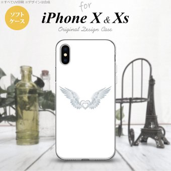 【iPhoneX】【スマホケース/スマホカバー】【アイフォンX】iPhoneX スマホケース カバー アイフォンX 翼(ハート) 白×白 nk-ipx-tp476【メール便送料無料】