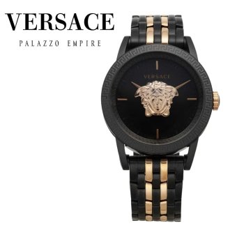 ヴェルサーチェ 腕時計 メンズ ブラック ピンクゴールド ローズゴールド 43mm VERSACE PALAZZO EMPIRE パラッツォ エンパイア 立体メデューサ スイス製 高級 ブランド おしゃれ プレゼント ギフト 成人 卒業 入学