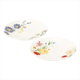 日比谷花壇 FLORIOGRAPHY（花言葉） ペアケーキプレートセット（チューリップ･孔雀草） HBK20-153  内祝 内祝い お祝 御祝 記念品 出産内祝い プレゼント 快気祝い 粗供養 引出物