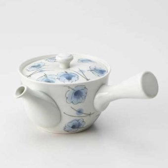 急須 広口 松葉 和食器 陶器 磁器 おしゃれ モダン 日本製風 手描き デザイン ティーポット 茶器 煎茶 緑茶 ほうじ茶 茶こし付き 食洗機対応 電子レンジ対応 和風 ギフト プレゼント 贈り物