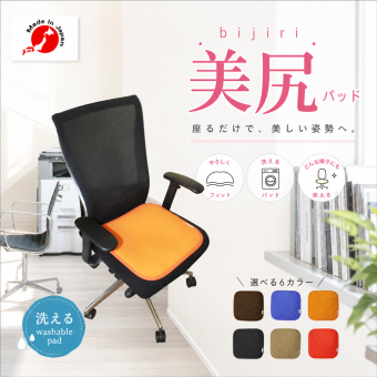 【ギフトラッピング無料】わたしのおしりムレ知らず！丸洗いOK！「美尻パッド」驚きの吸湿力と臭い強力カットできる汗取り座布団。防ダニ＆防カビ効果もあって長時間でもムレない♪【日本製 】