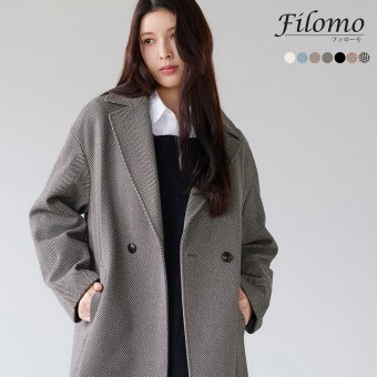 チェスターコート レディース ウールタッチ ブランド Filomo ロング丈 アウター ロングコート 100cm 秋冬 ドロップショルダー ゆったり 大きいサイズ 通勤 洗える 手洗い きれいめ カジュアル シンプル 無地 ギフト プレゼント 6F (08000365r)