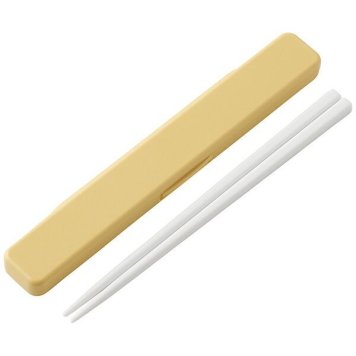 くすみイエロー 抗菌音のならない箸・箸箱セット 箸18cm スケーター ※送料無料(ポスト投函)