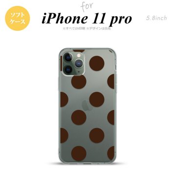 iPhone11Pro iPhone11 Pro スマホケース ソフトケース ドット 水玉 A 茶 メンズ レディース nk-i11p-tp002