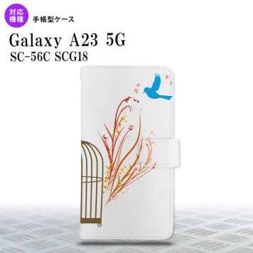 Galaxy A23 GalaxyA23 手帳型スマホケース カバー 青い鳥 赤 2022年 10月発売 nk-004s-a23-dr1294