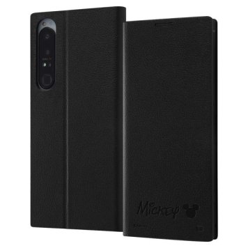 Xperia 1 IV 『ディズニーキャラクター』/耐衝撃 手帳型レザーケース サイドマグネット/ミッキーマウス ※送料無料(ポスト投函)