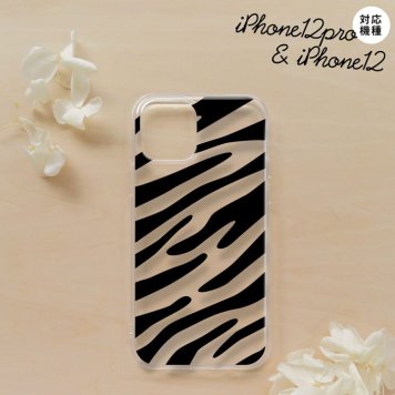 iPhone12/iPhone12pro iPhone12 / iPhone12pro スマホケース ソフトケース ゼブラ 黒 メンズ レディース nk-i12-tp021
