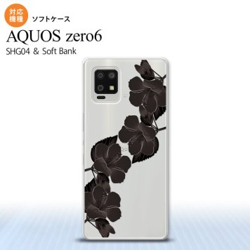 SHG04 SHG04 ZERO6 AQUOS zero6 スマホケース ソフトケース ハイビスカス A 黒 メンズ レディース nk-zero6-tp081