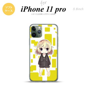 iPhone11Pro iPhone11 Pro スマホケース ソフトケース 女の子 C 黄 メンズ レディース nk-i11p-tp1336