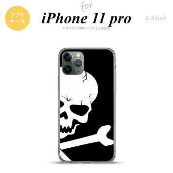 iPhone11Pro iPhone11 Pro スマホケース ソフトケース ドクロ アップ 黒 メンズ レディース nk-i11p-tp515
