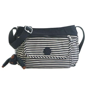キプリング Kipling ショルダーバッグ K13163 09T SYRO シロ 斜めがけバッグ MARINE STRIPY B ホワイト＋ネイビー ストライプ柄