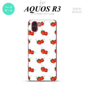 SH-04L SHV44 R3 AQUOS R3 スマホケース カバー 苺 イチゴ 中 白 赤 nk-r3-042