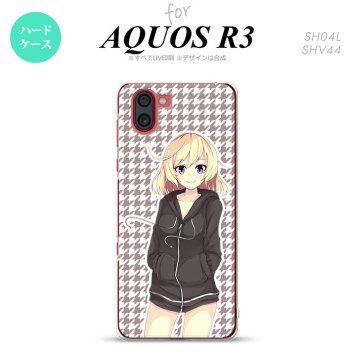 SH-04L SHV44 R3 AQUOS R3 スマホケース カバー 女の子 B 千鳥 nk-r3-1333