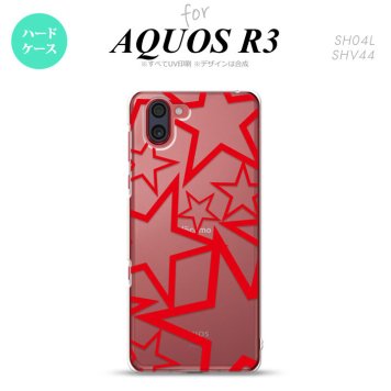 SH-04L SHV44 R3 AQUOS R3 スマホケース カバー 星 クリア 赤 nk-r3-1116