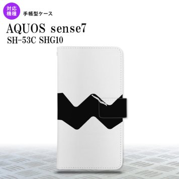 sense7 sense7 手帳型スマホケース カバー ギザギザ 白 黒 2022年 11月発売 nk-004s-sens7-dr193