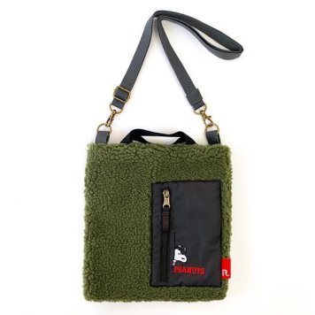 スヌーピー IP.サコッシュ.ボア. Peanuts-7V KHAKI バッグ ショルダー サコッシュ