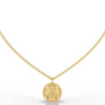 新品 Guess ゲス ペンダント ネックレス UBN70024 VINTAGE BEAR Bear Coin ステンレス ナノコーティング ゴールド ユニセックス