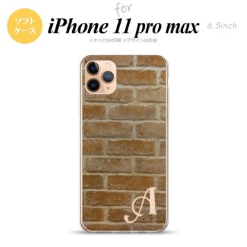 iPhone11ProMax iPhone11pro max スマホケース ソフトケース ピクチャ レンガ 茶 +アルファベット メンズ レディース nk-i11pm-tp732i