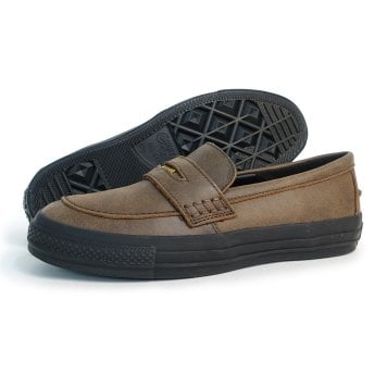 コンバース CONVERSE スニーカー メンズ レディース ローカット レザー オールスター コインローファー ワックスドレザー ダークブラウン 31319360