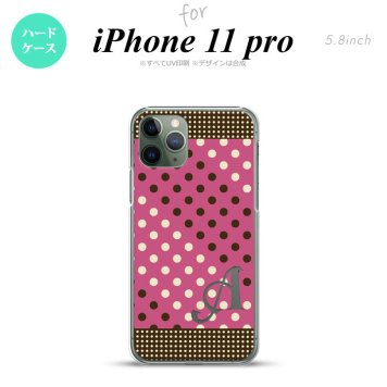 iPhone11Pro iPhone11 Pro スマホケース ハードケース ドット 水玉 C 紫 茶 +アルファベット メンズ レディース nk-i11p-1655i
