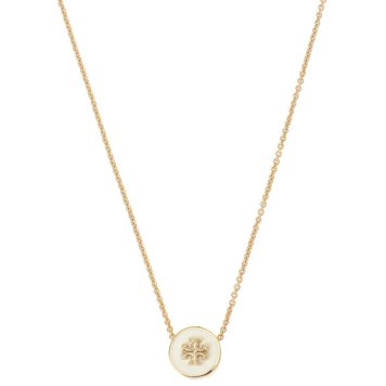 トリーバーチ ネックレス TORY BURCH KIRA ENAMEL PENDANT NECKLACE 90549 700 キラ エナメル ペンダント ダブルT ロゴ ゴールド アイボリー