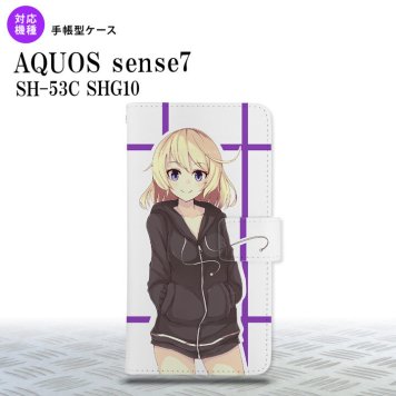 sense7 sense7 手帳型スマホケース カバー 女の子 キャラ 紫 2022年 11月発売 nk-004s-sens7-dr1329