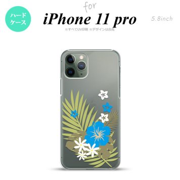 iPhone11Pro iPhone11 Pro スマホケース ハードケース ハイビスカス D クリア 水色 メンズ レディース nk-i11p-1052