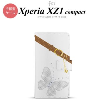 【手帳型 スマホ カバー ケース】【SO02K】【エクスペリア XZ1】手帳型 ケース SO-02K スマホ カバー Xperia XZ1 Compact エクスペリア バタフライ・蝶(E) 白 nk-004s-so02k-dr323【メール便送料無料】