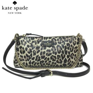 ケイト・スペード アウトレット kate spade ショルダーバッグ WKRU5421-006 PVC レオパード柄 チェーンショルダー/斜め掛け2WAYショルダー jane / grove street leopard / blackmulti(006)：ブラックマルチ
