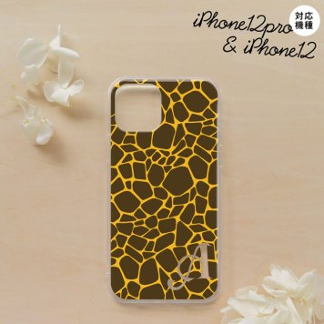 iPhone12/iPhone12pro iPhone12 / iPhone12pro スマホケース ソフトケース キリン 黄 +アルファベット メンズ レディース nk-i12-tp745i