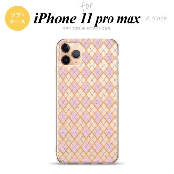 iPhone11ProMax iPhone11pro max スマホケース ソフトケース アーガイル クリア ピンク メンズ レディース nk-i11pm-tp1412
