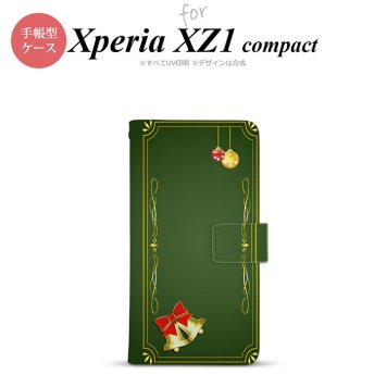 【手帳型 スマホ カバー ケース】【SO02K】【エクスペリア XZ1】手帳型 ケース SO-02K スマホ カバー Xperia XZ1 Compact エクスペリア クリスマス枠 緑 nk-004s-so02k-dr640【メール便送料無料】