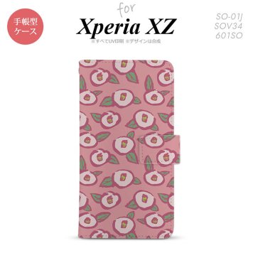 【手帳型 スマホ カバー ケース】【SO01J】【エクスペリア XZ 】手帳型 ケース SO-01J スマホ カバー XPERIA XZ エクスペリア つばき ピンク nk-004s-so01j-dr1704【メール便送料無料】