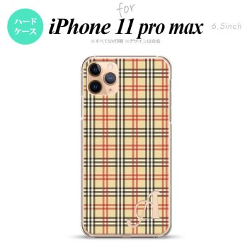 iPhone11ProMax iPhone11pro max スマホケース ハードケース チェック B ベージュ 赤 +アルファベット メンズ レディース nk-i11pm-446i