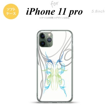 iPhone11Pro iPhone11 Pro スマホケース ソフトケース ピンスト 白 ブルー グリーン メンズ レディース nk-i11p-tp1245